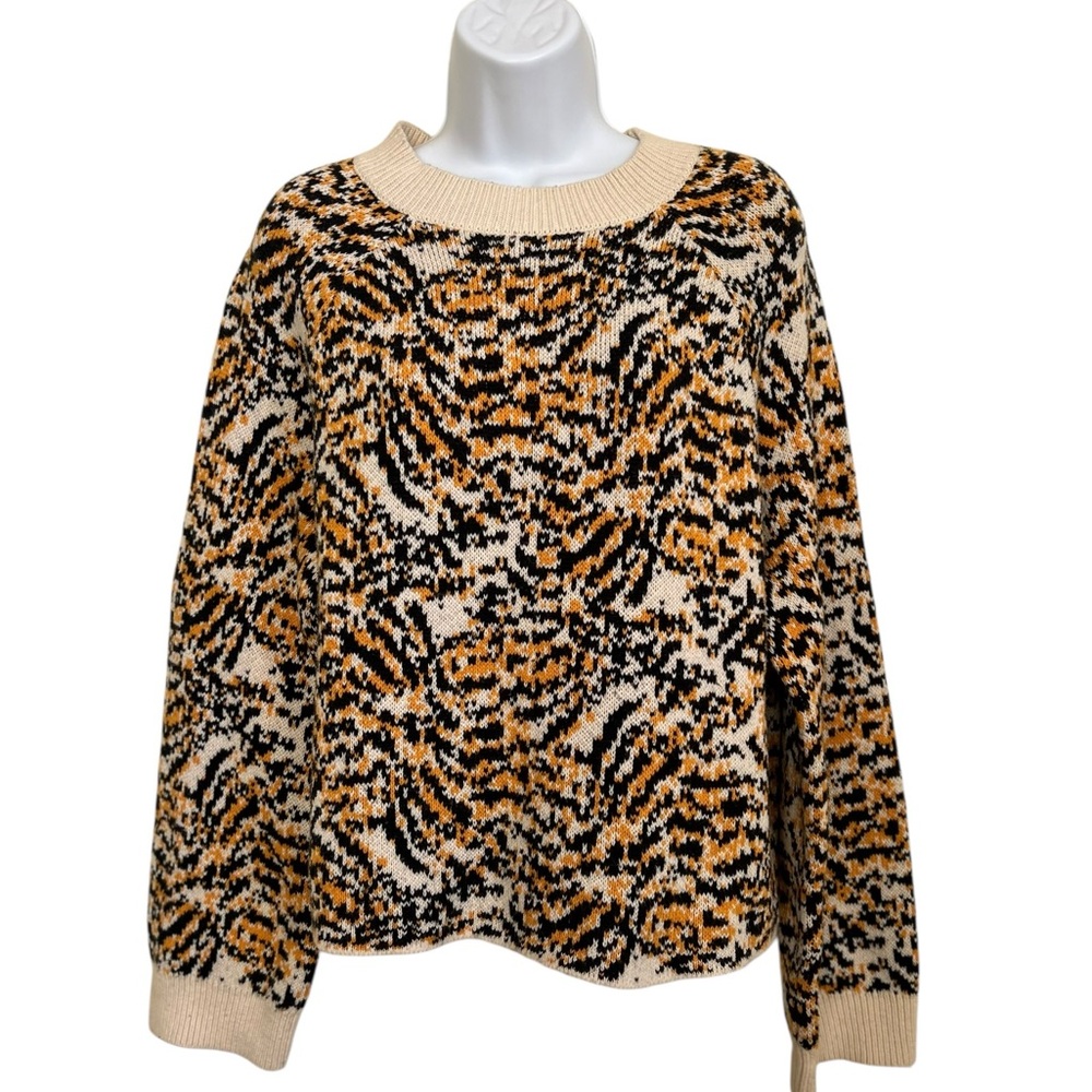 Rachel Comey X Target Collab Yellow Black Cream Animal Sweater Size Medium